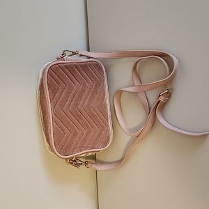 Pink velvet purse
